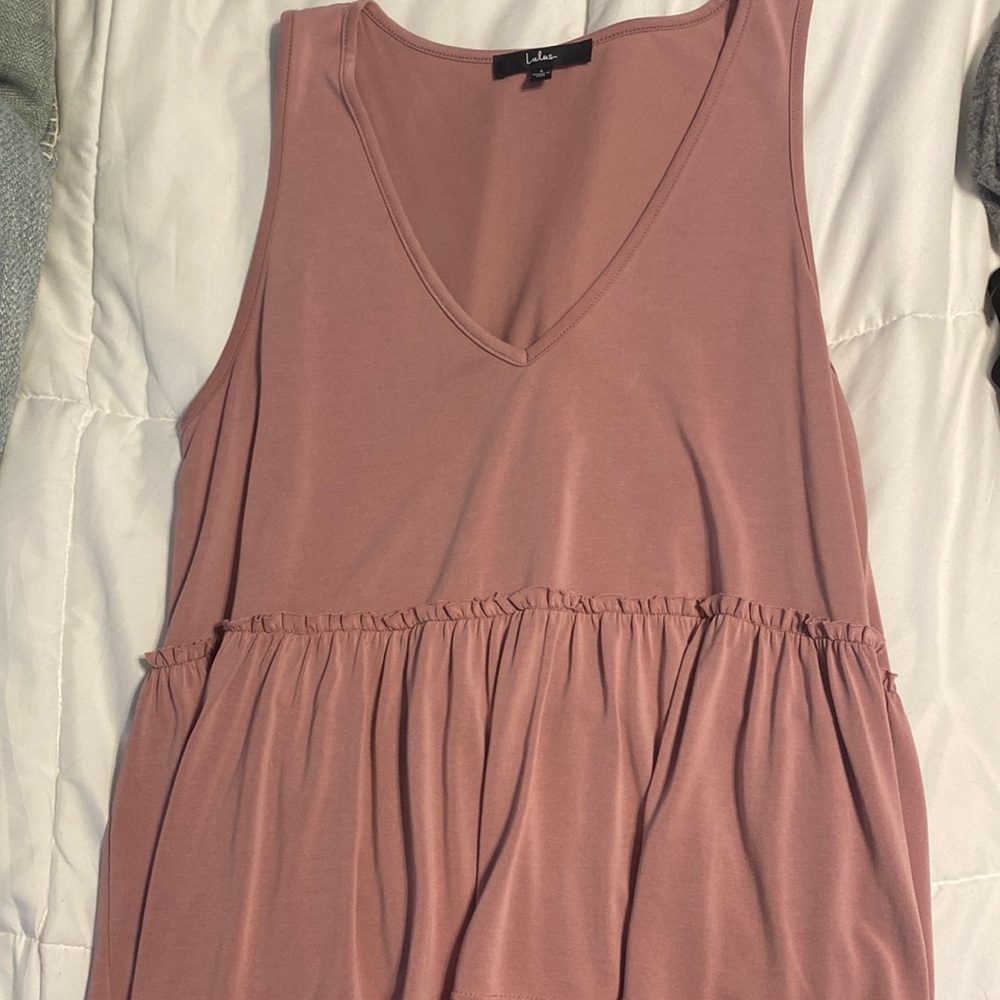 Positively Radiant Mauve Pink Tiered Babydoll Tank Top
